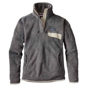 Patagonia Gray Fleece Pullover with Cream Trim